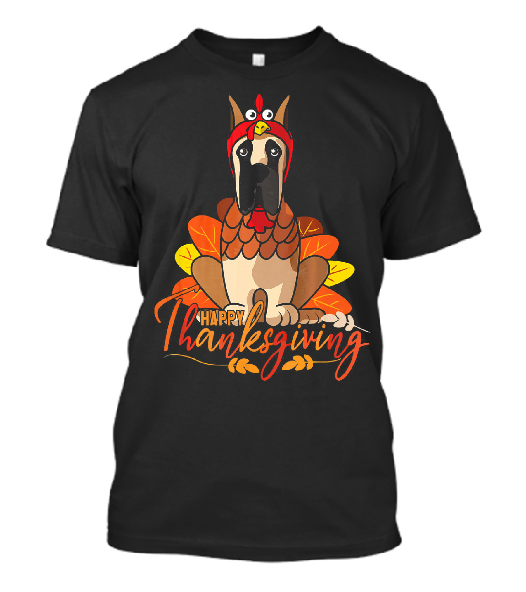 Happy Thanksgiving Funny Great Dane Turkey Costume T-Shirt