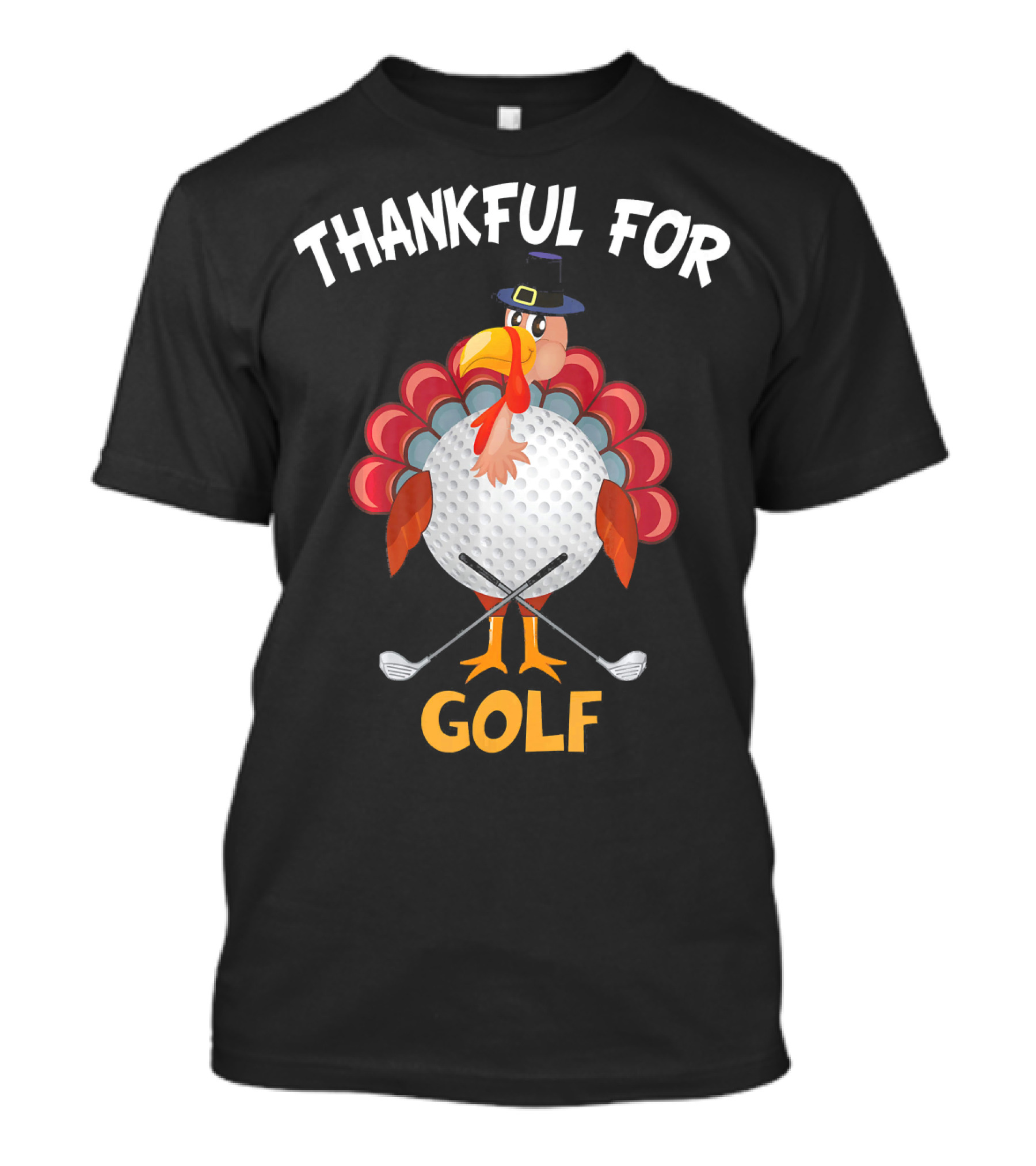 Thankful For Golf Turkey Thanksgiving T-Shirt