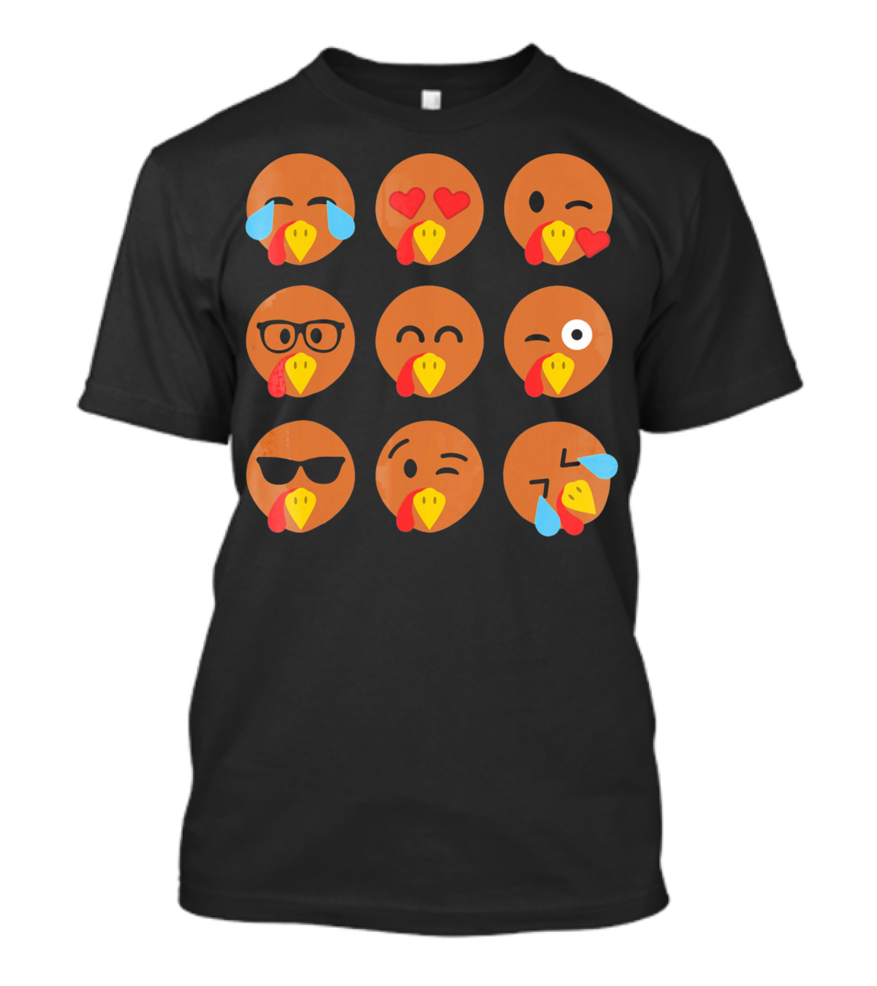 Turkey Emojis Crying Winking Heart Eyes Sunglasses Glasses Expressions T-Shirt