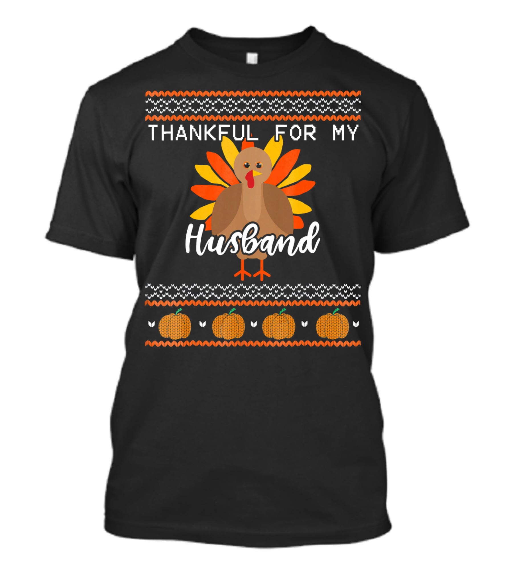 Thankful For My Husband Thanksgiving Turkey T-Shirt