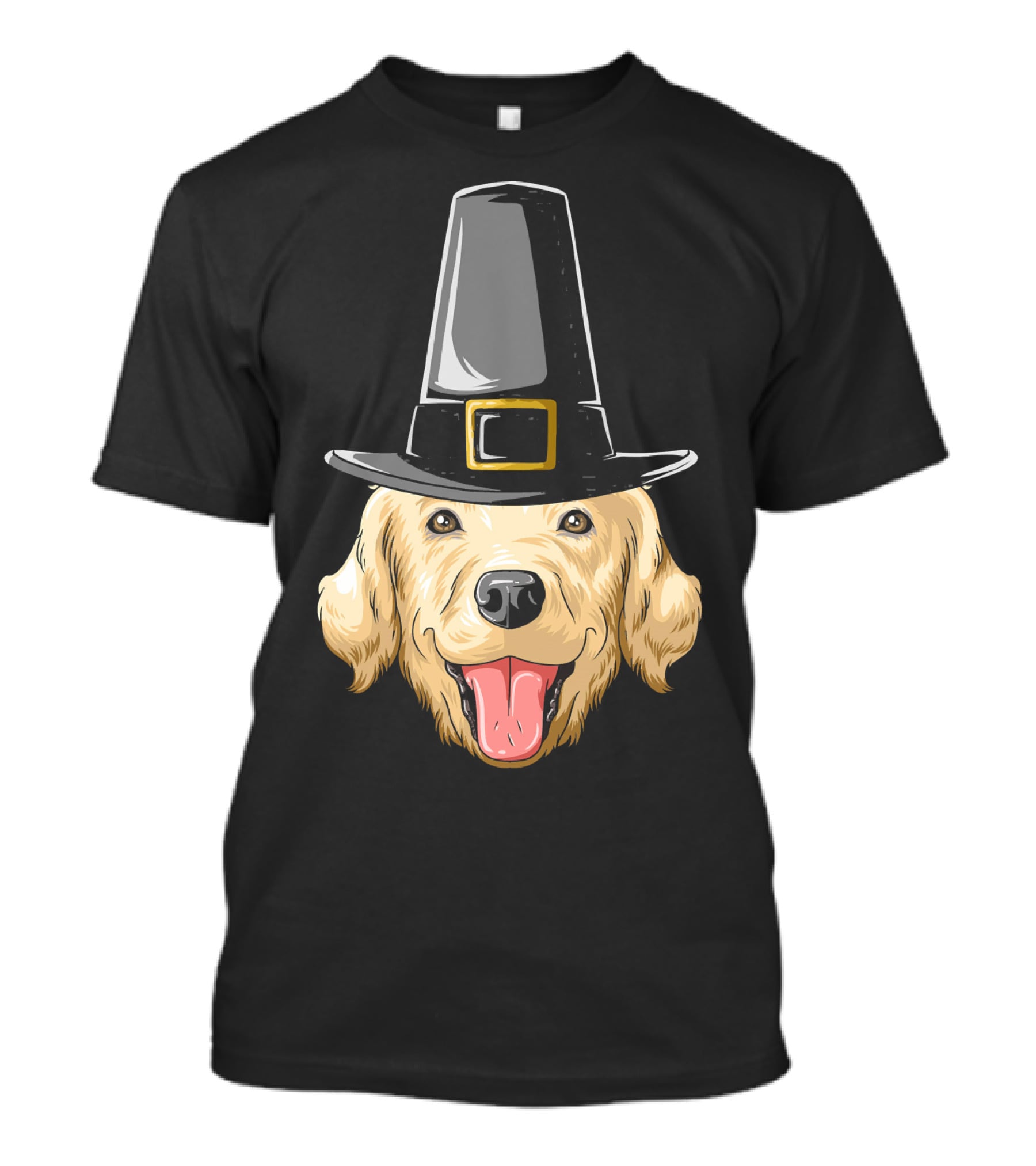 Golden Retriever Thanksgiving Pilgrim Hat T-Shirt