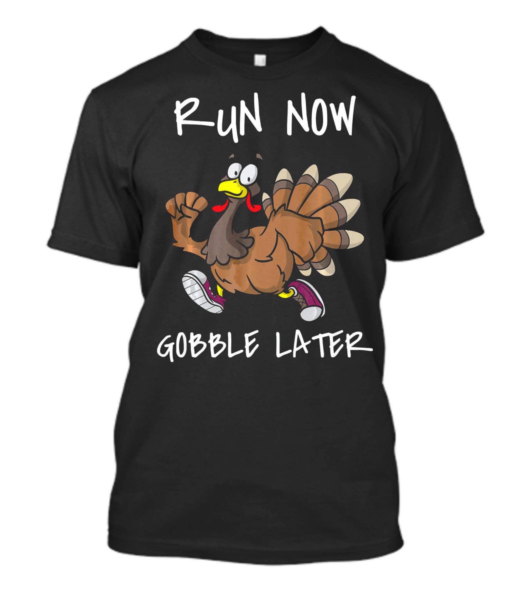 Run Now Gobble Later Funny Turkey Jogging Thanksgiving T-Shirt