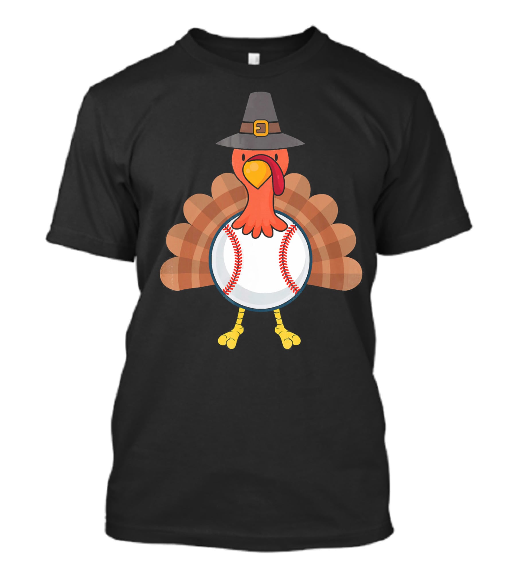 Thanksgiving Pilgrim Turkey Baseball Fusion T-Shirt