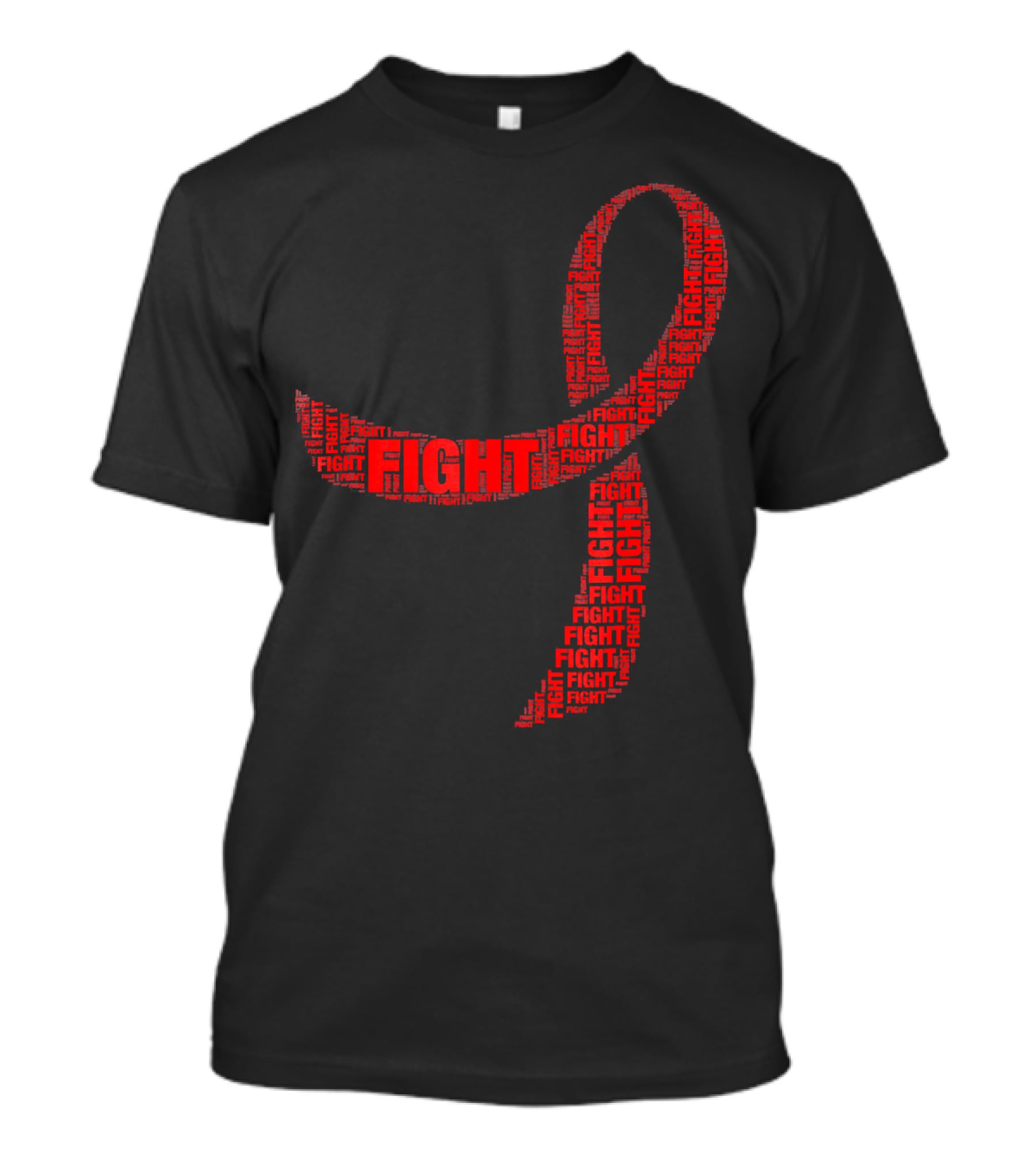 FIGHT Red Ribbon HIV AIDS Awareness T-Shirt