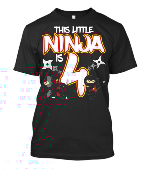 This Little Ninja Is 4 Year Old Birthday Party T-Shirt