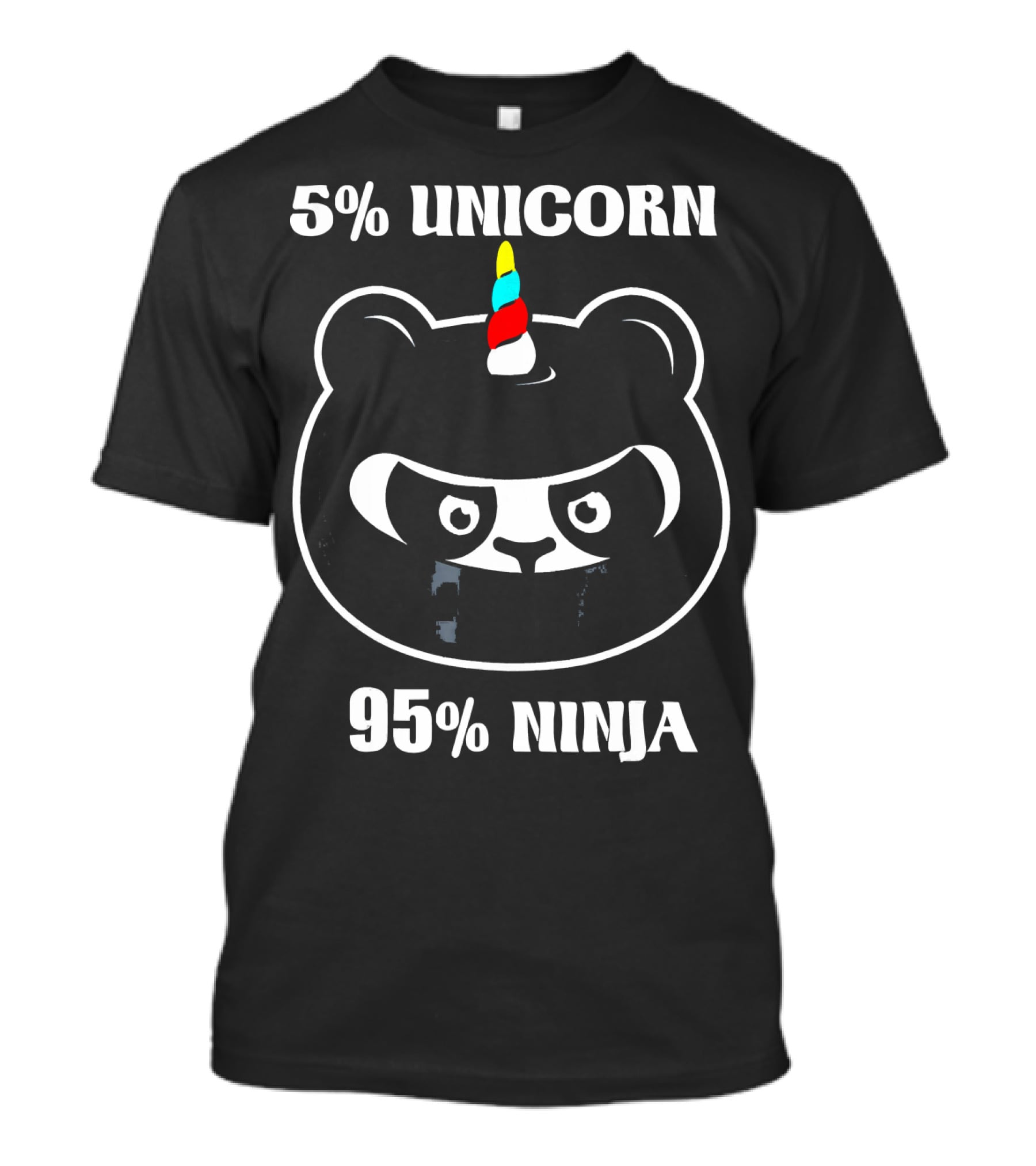 5% UNICORN 95% NINJA Panda Unicorn Hybrid Cartoon T-Shirt