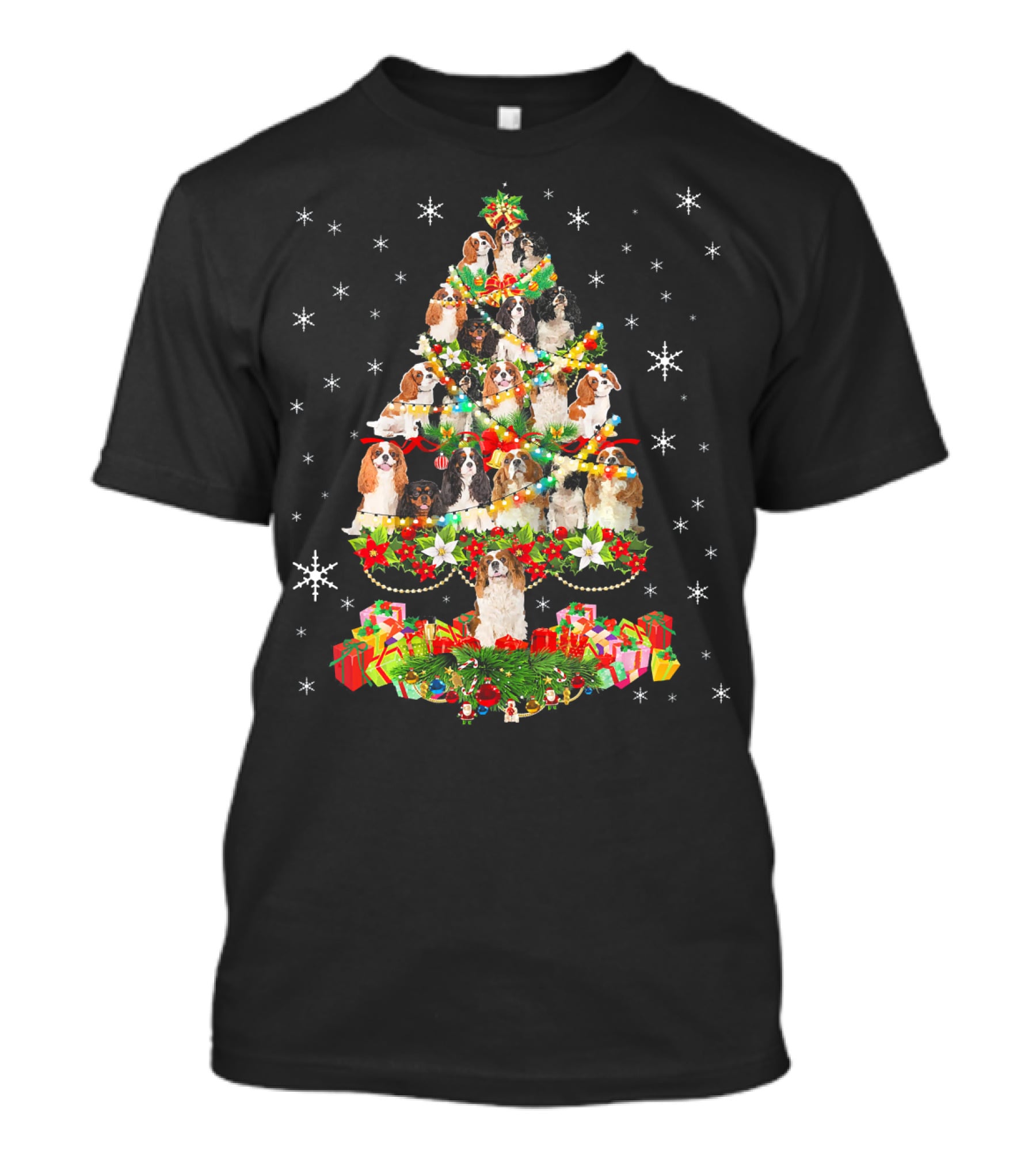 Cavalier King Charles Spaniel Christmas Tree Holiday T-Shirt