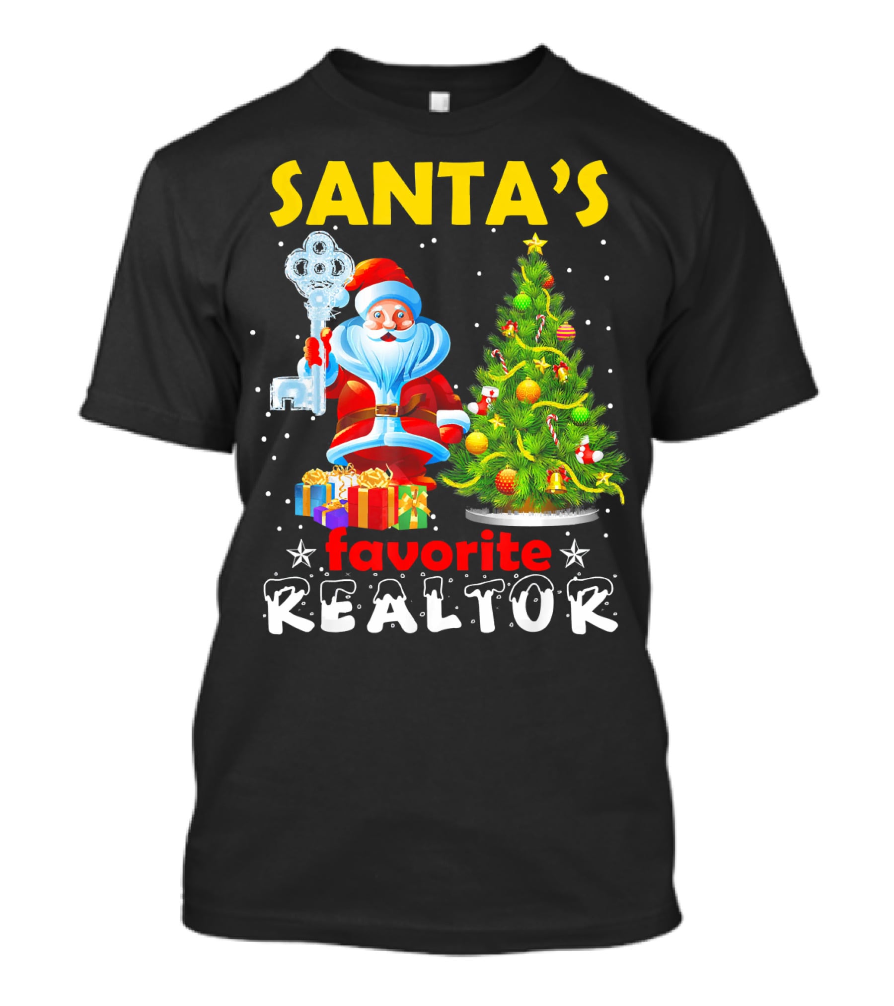 Santa's Favorite Realtor Christmas Tree Presents Key T-Shirt