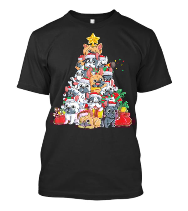 French Bulldog Xmas Tree Holiday T-Shirt