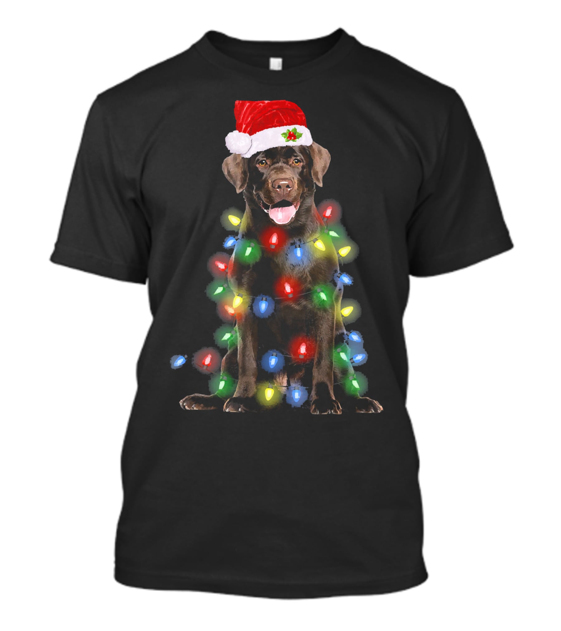 Christmas Lights Labrador Retriever With Santa Hat T-Shirt
