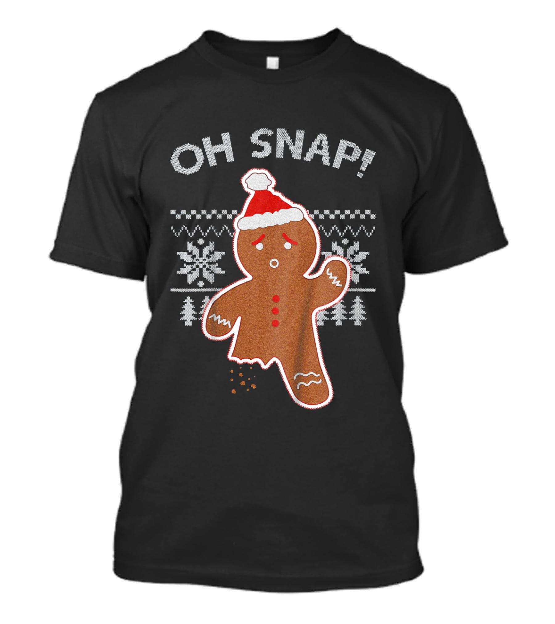 OH SNAP Gingerbread Christmas Sweater Santa Hat T-Shirt
