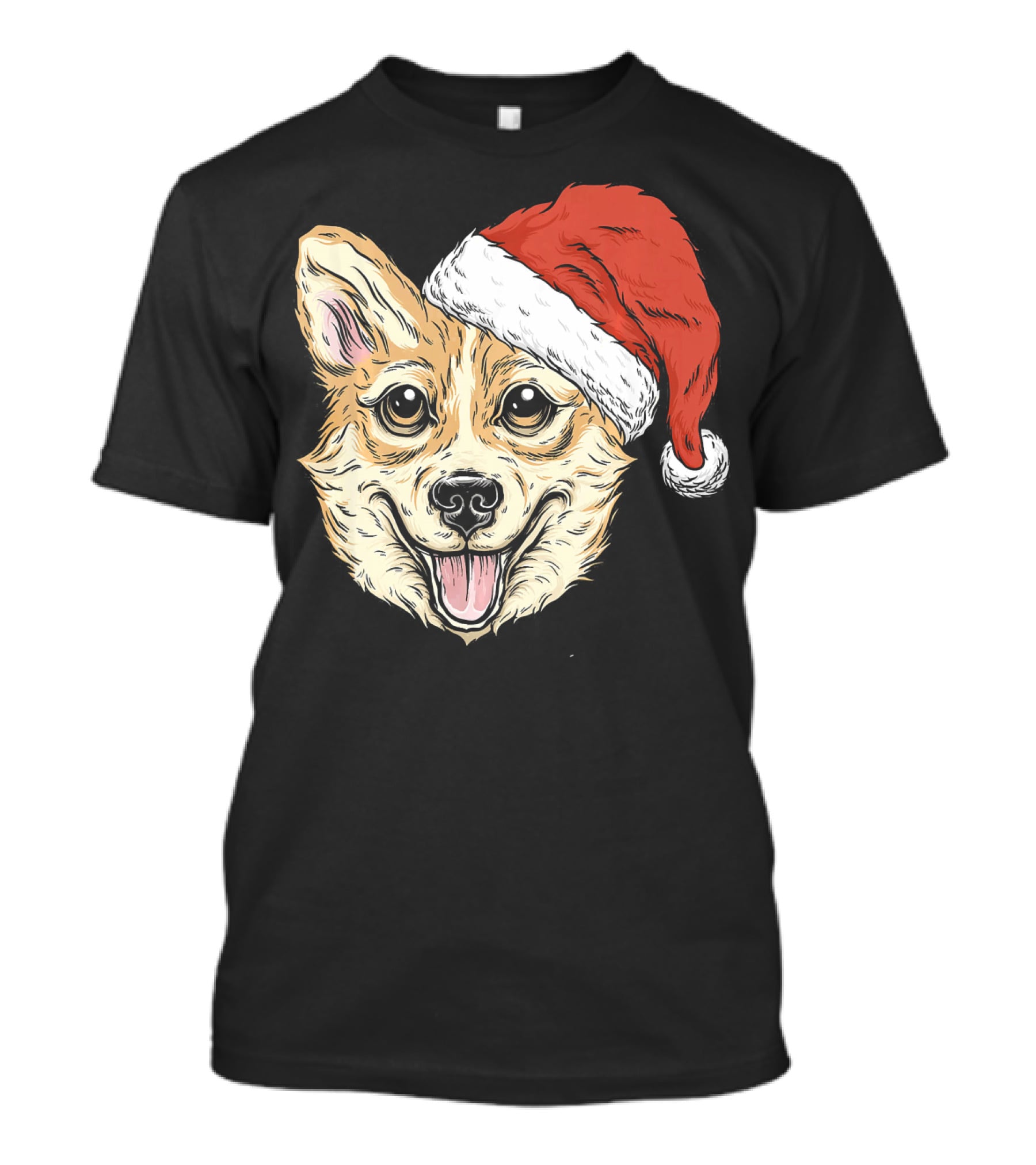 Corgi Dog Santa Hat Funny Christmas Corgi T-Shirt