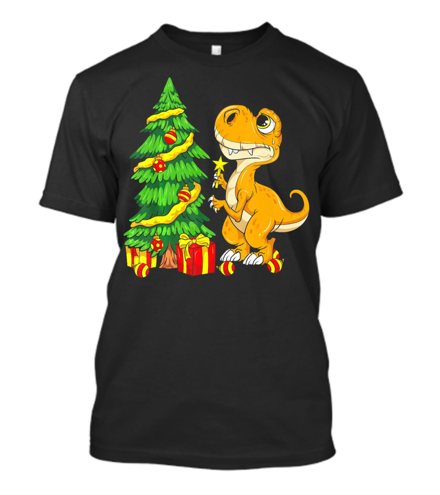 Tree Rex Christmas Dinosaur Funny Rex Holiday Scene T-Shirt