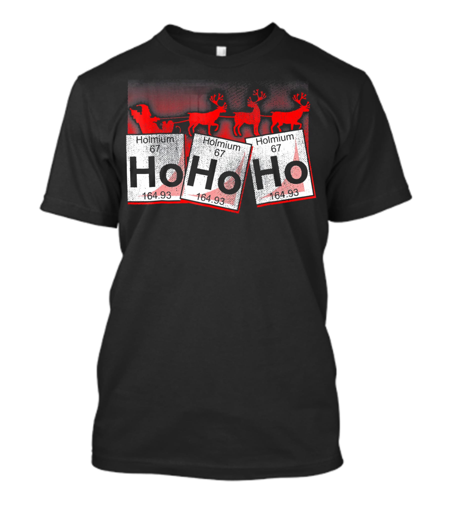Santa Claus Merry Christmas Ho Ho Holmium Periodic Table T-Shirt