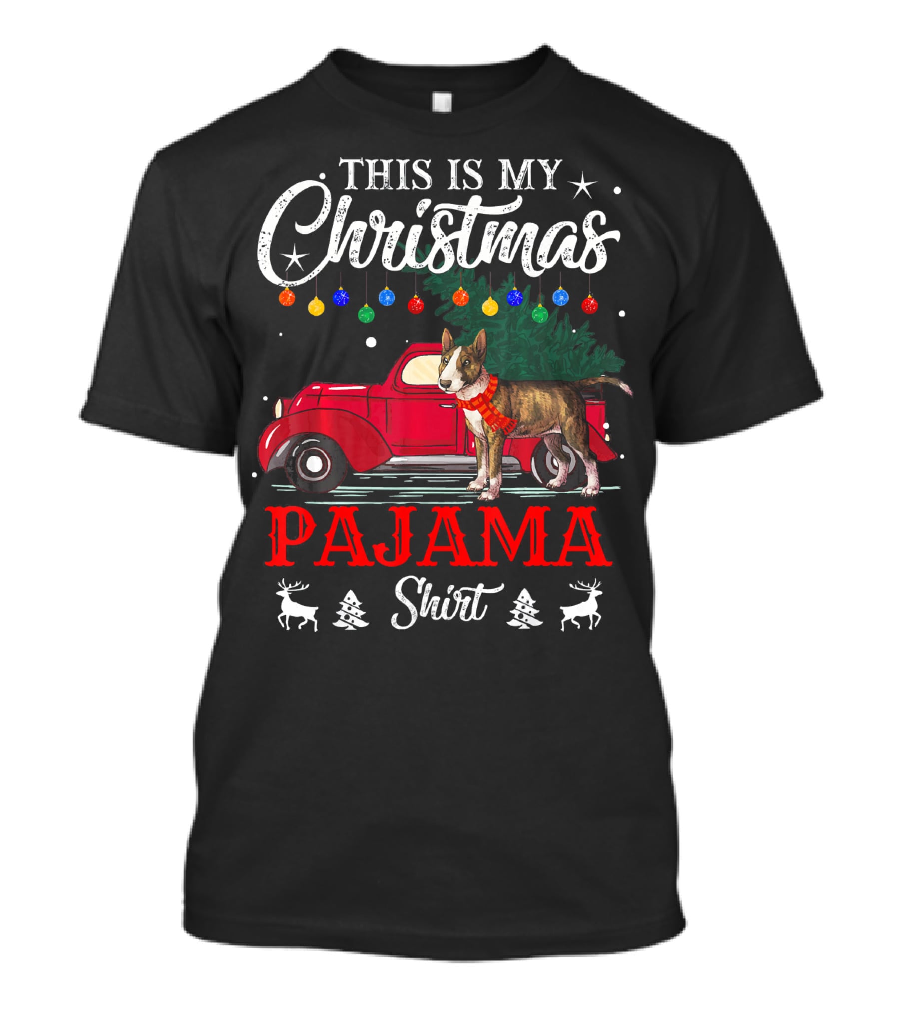 This Is My Christmas Pajama Shirt Vintage Truck Dog Holiday Lights T-Shirt