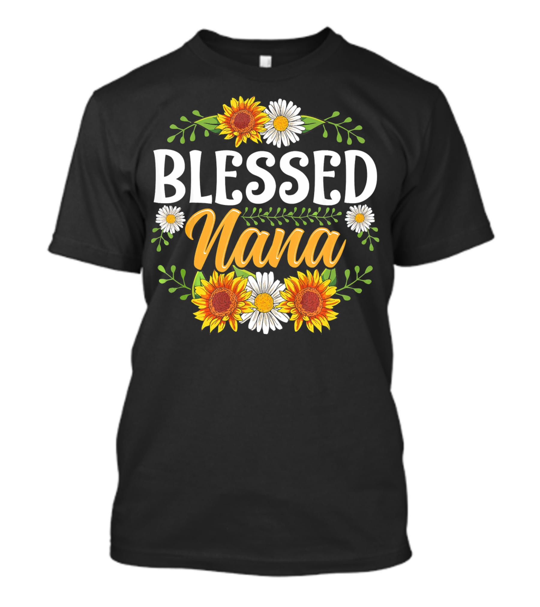 BLESSED NANA Sunflowers And Daisies Floral T-Shirt