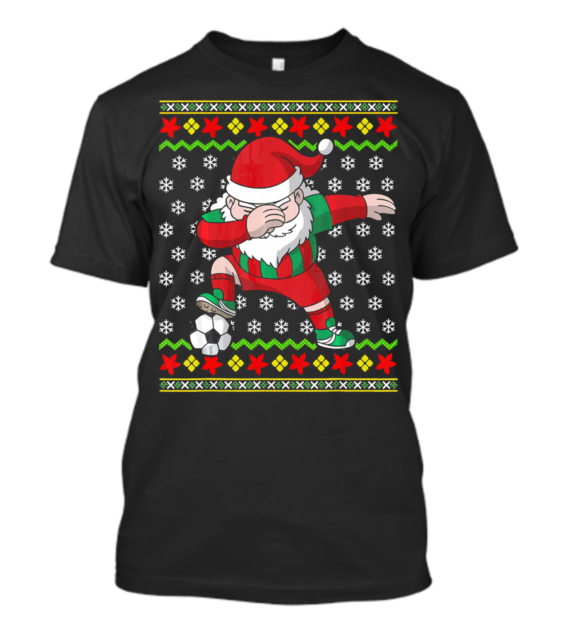 Santa Claus Dab Soccer Christmas Dabbing Ugly T-Shirt