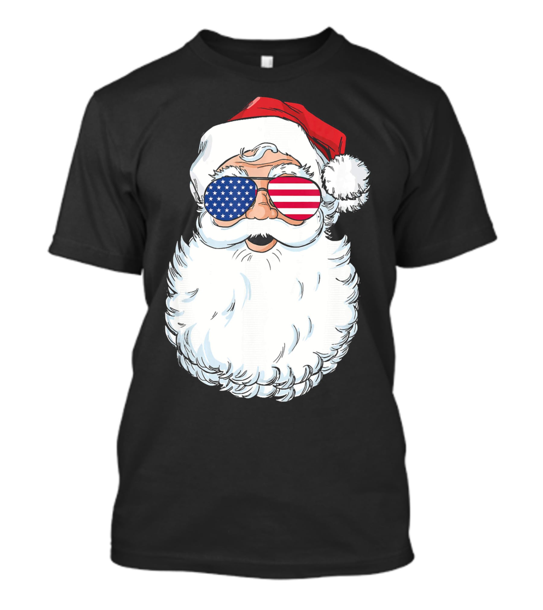 Santa Claus Patriotic USA Sunglasses Christmas T-Shirt