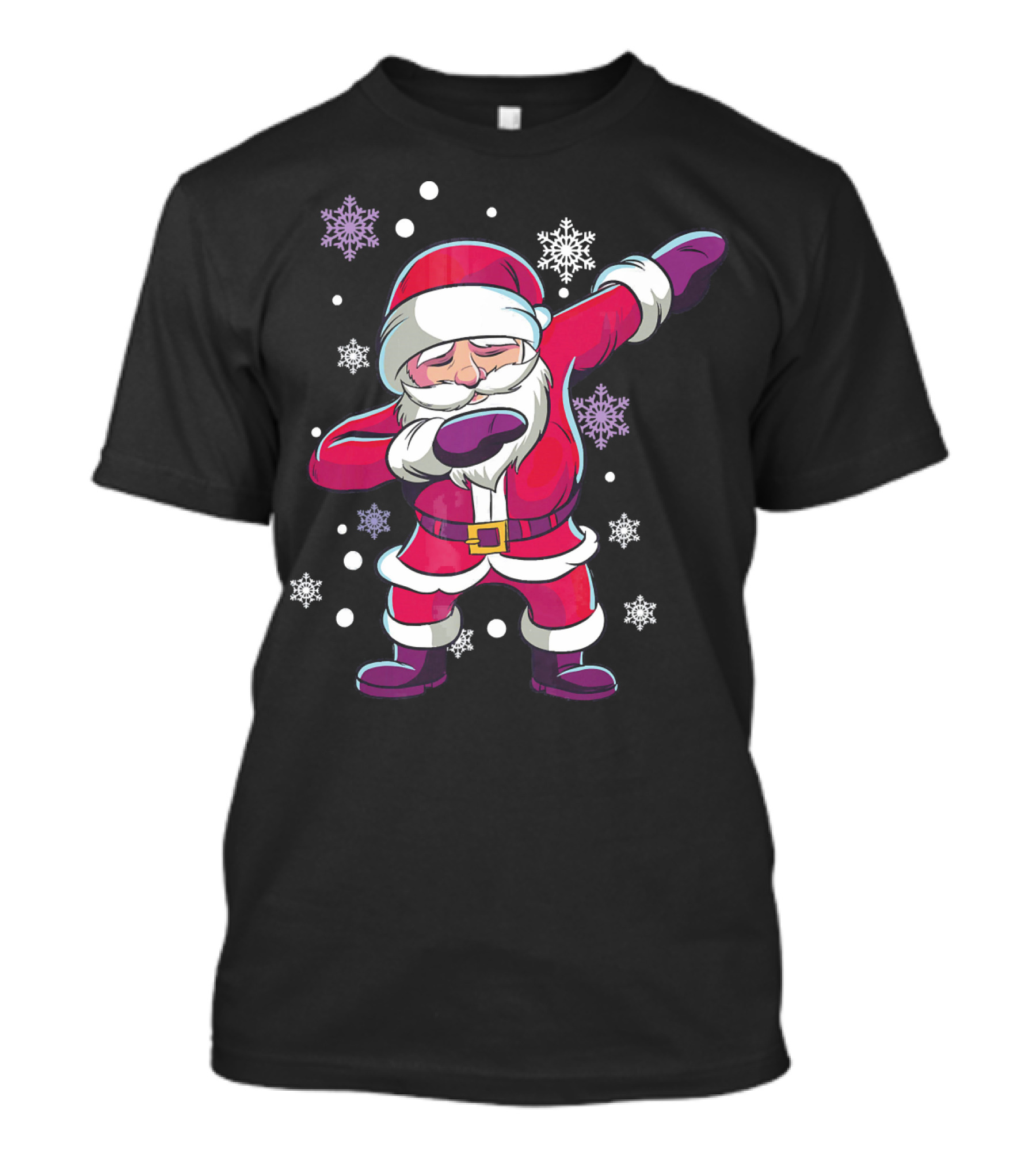 Dabbing Santa Claus With Snowflakes T-Shirt