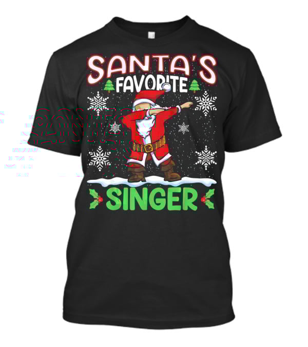 Santa's Favorite Singer Dab Christmas Snowflakes T-Shirt