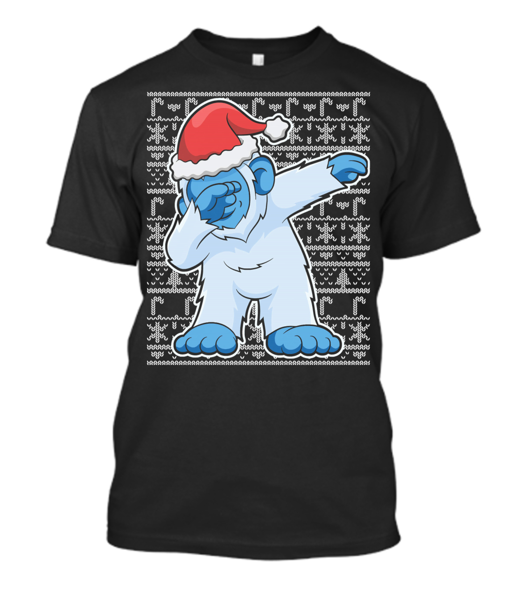 Christmas Abominable Snowman Bigfoot Dabbing Santa Hat T-Shirt