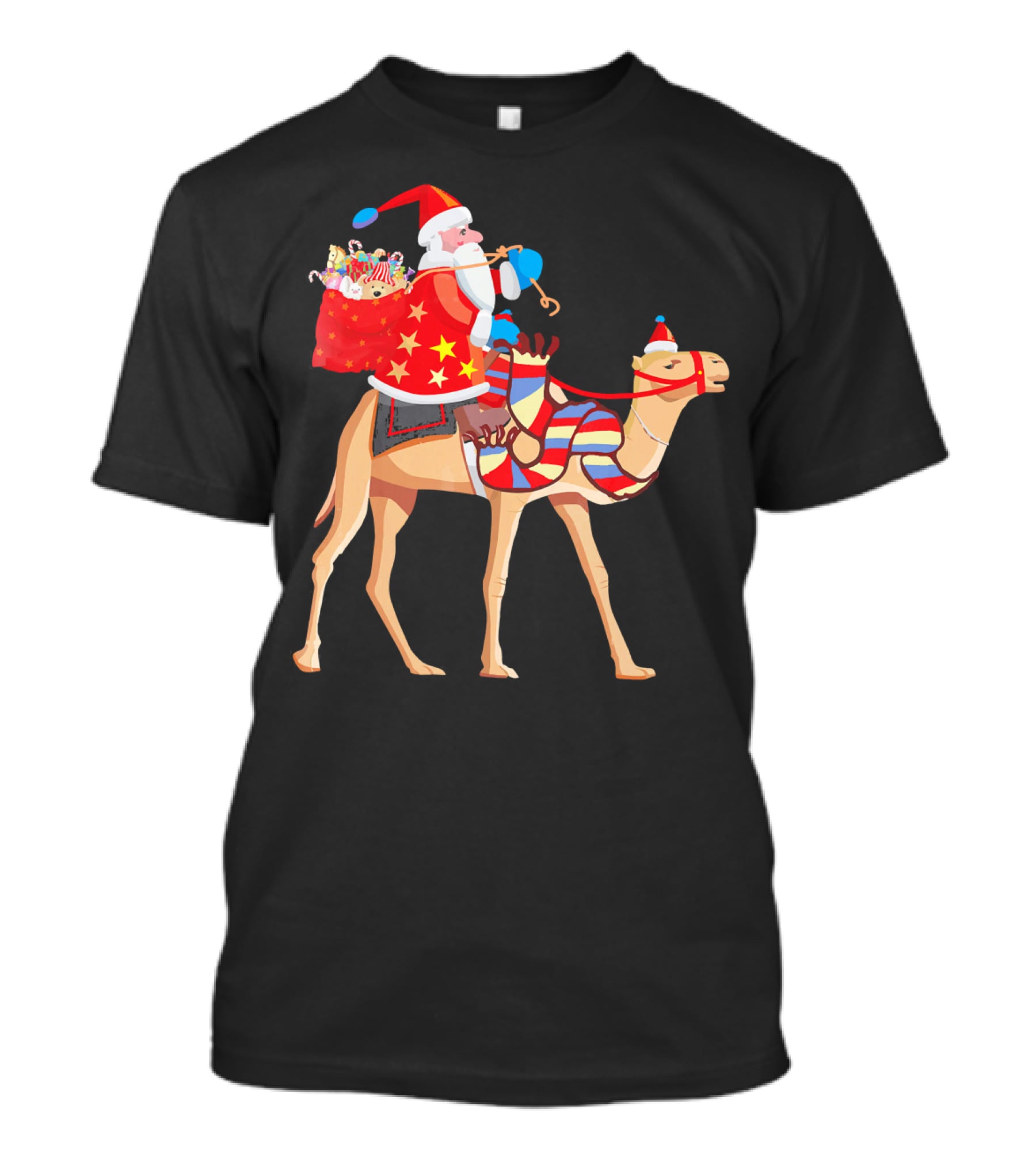 Santa Riding Camel Festive Christmas Adventure T-Shirt