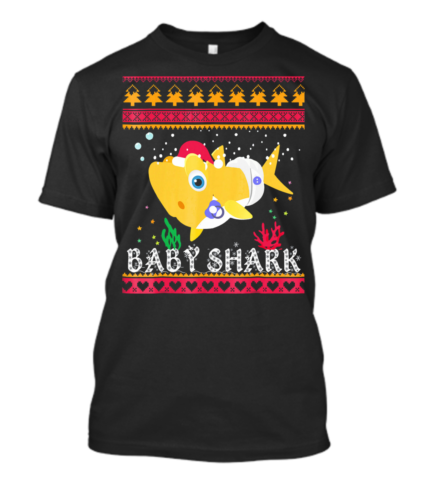 Baby Shark Santa Hat Christmas T-Shirt