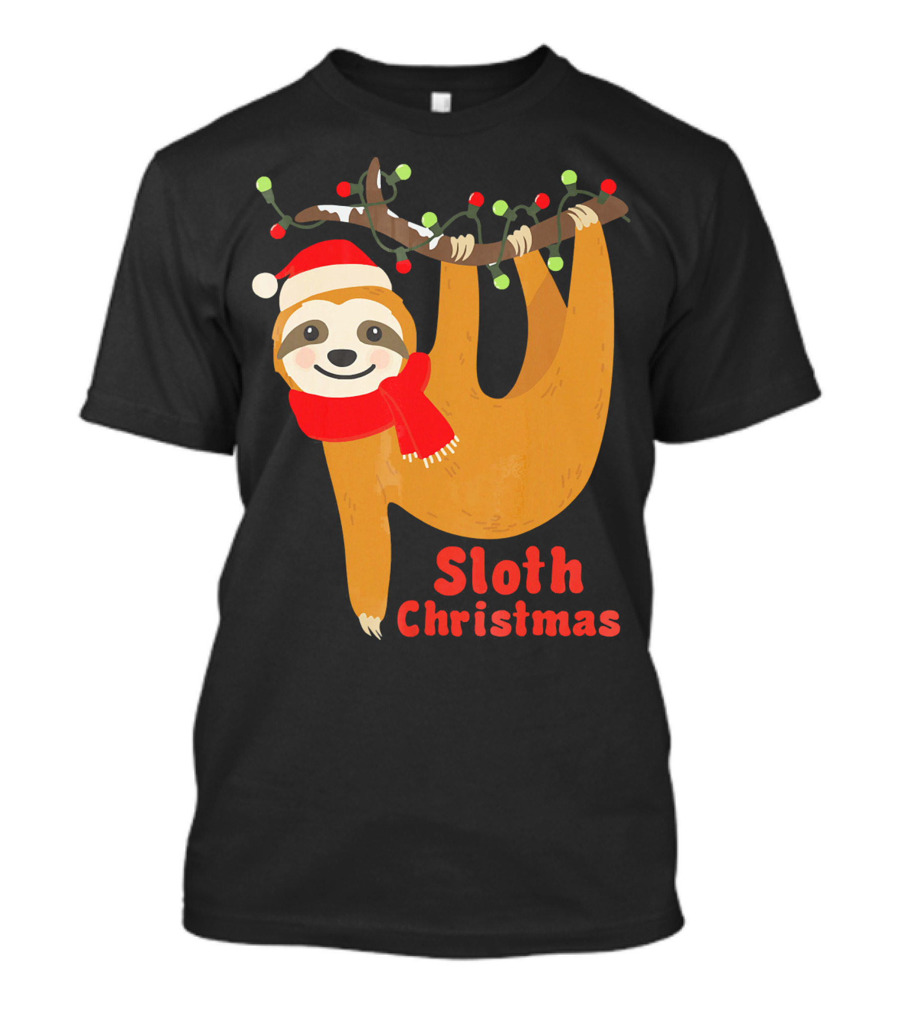 Sloth Christmas Funny Hanging Holiday Sloth T-Shirt