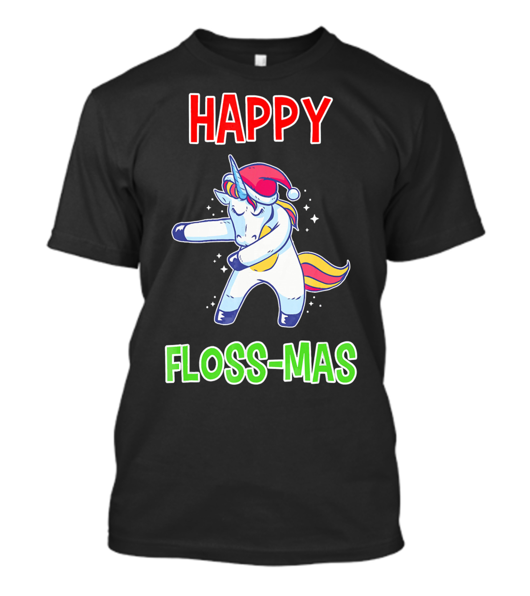 HAPPY FLOSS-MAS Unicorn Christmas Floss T-Shirt
