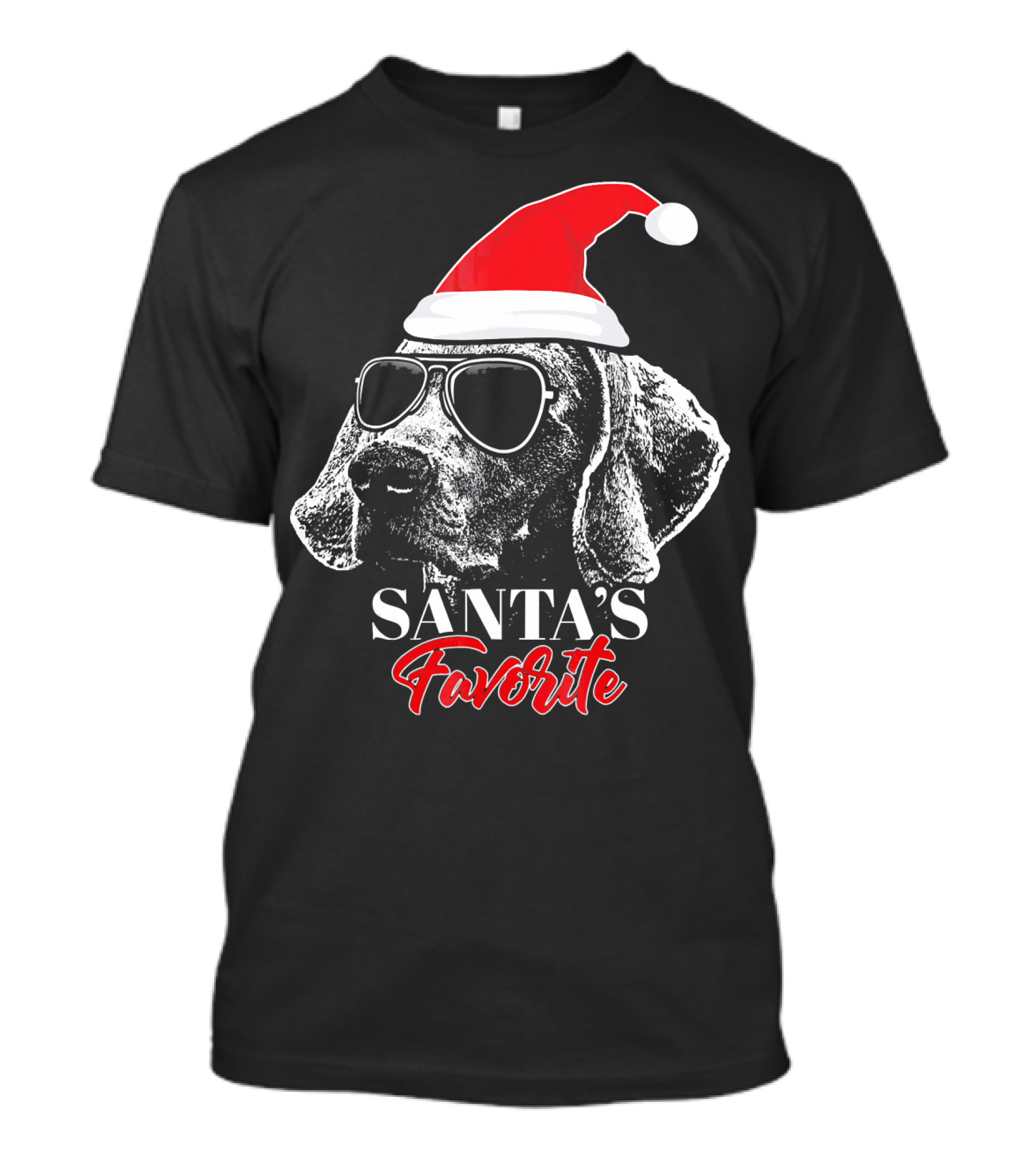 Santa's Favorite Weimaraner With Sunglasses T-Shirt
