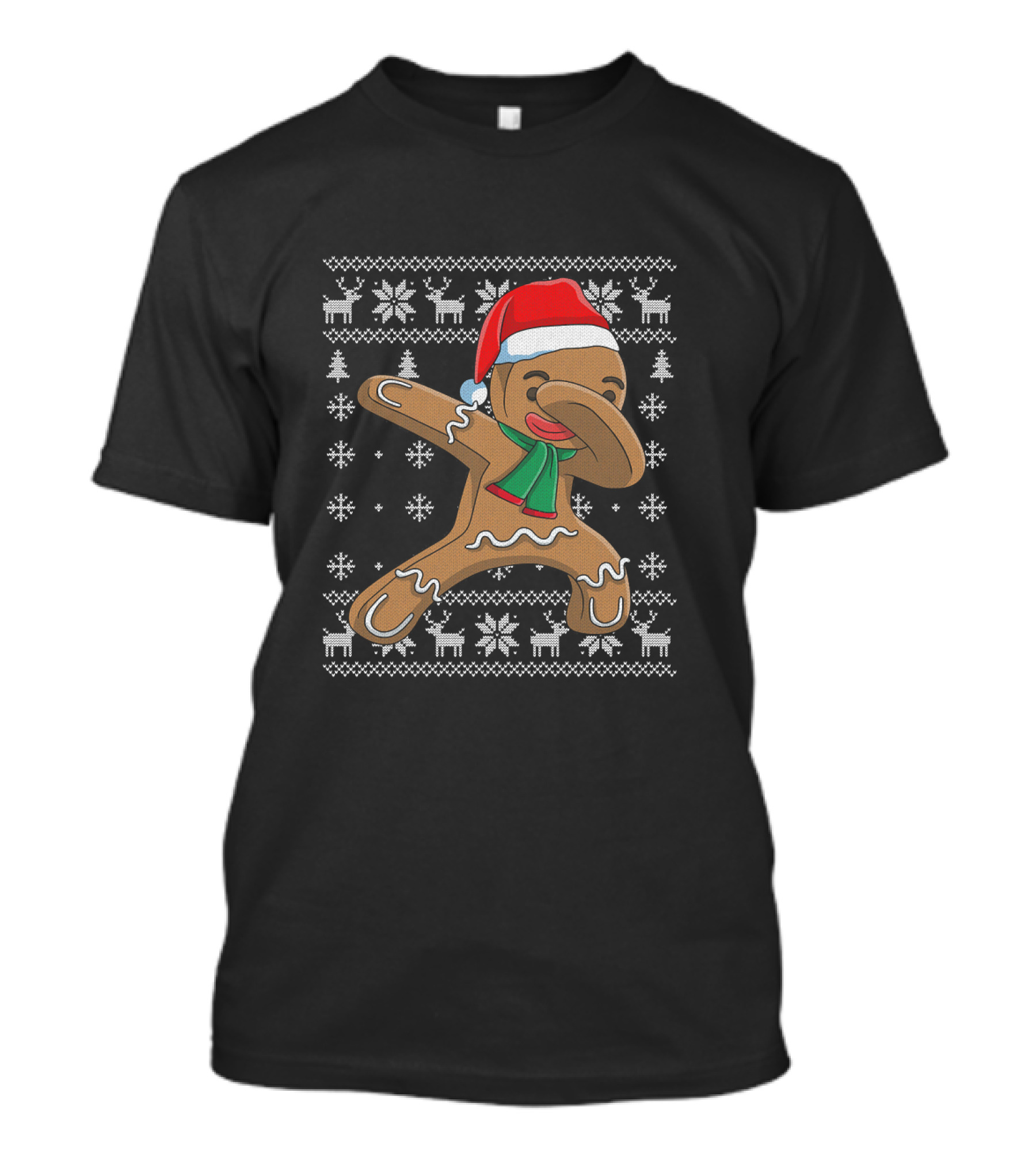Festive Dabbing Gingerbread Man Christmas T-Shirt