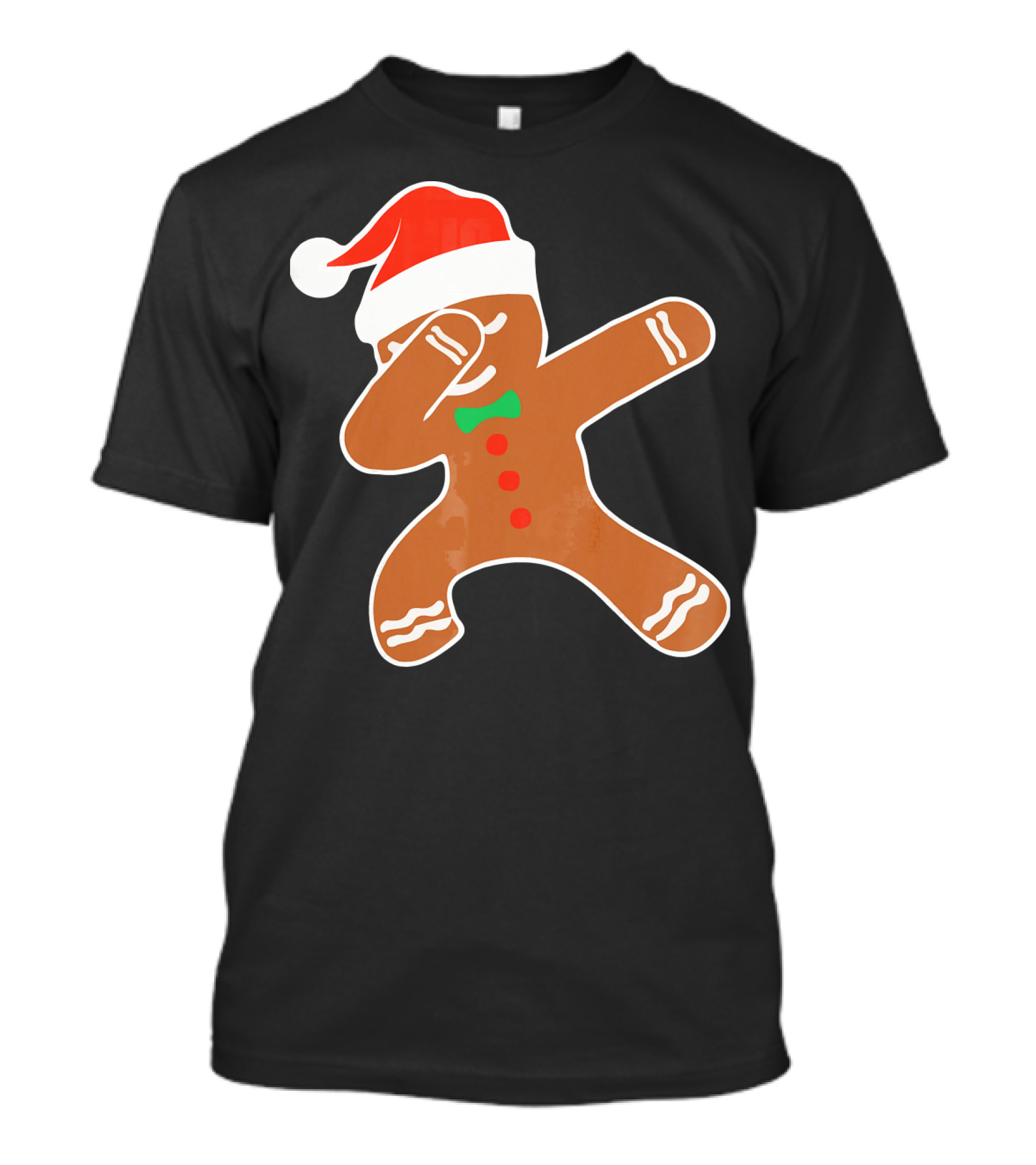 Funny Dabbing Gingerbread With Santa Hat T-Shirt