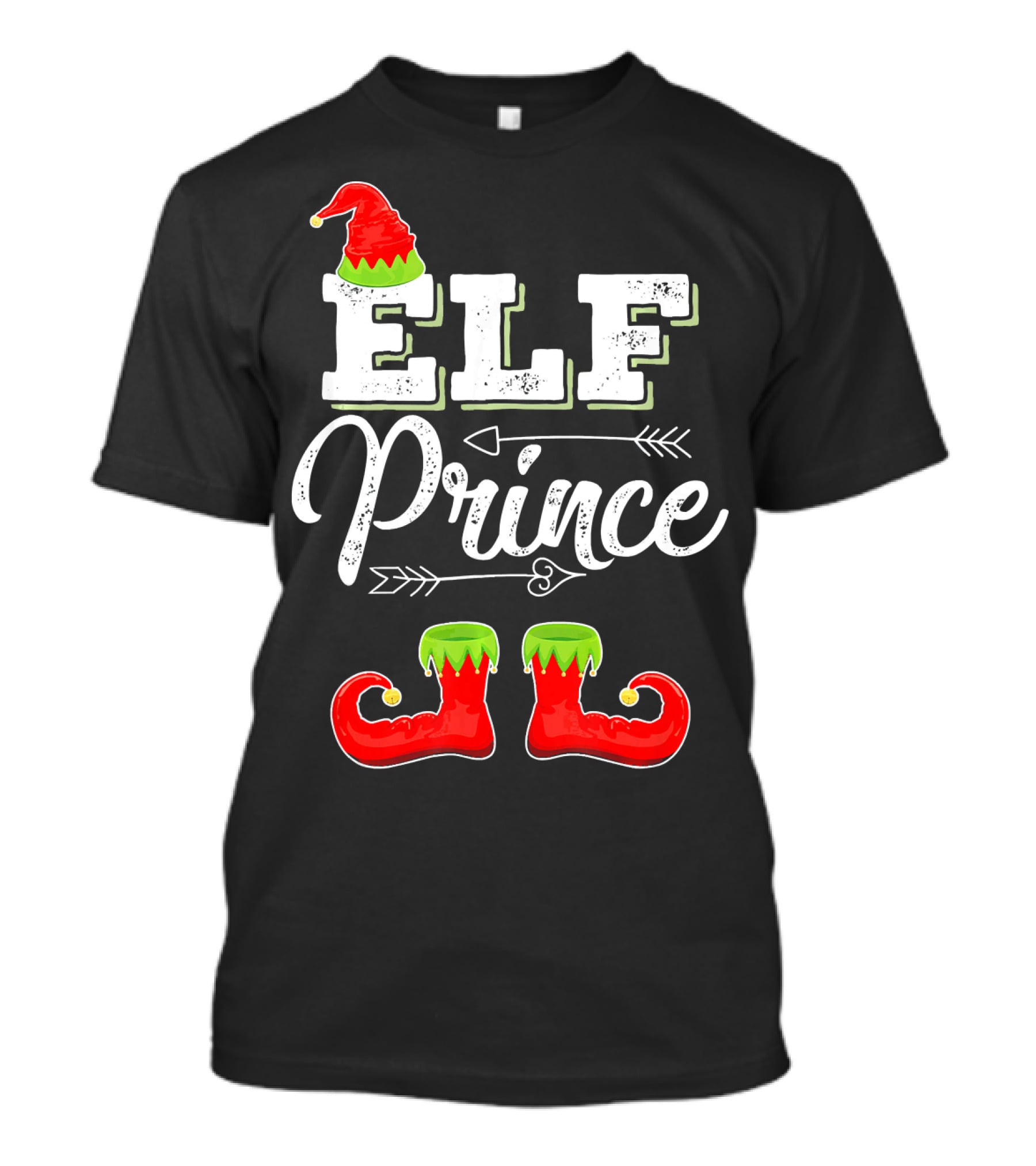 Prince Elf Matching Family Christmas Cos Elf Prince Hat Boots Holiday T-Shirt
