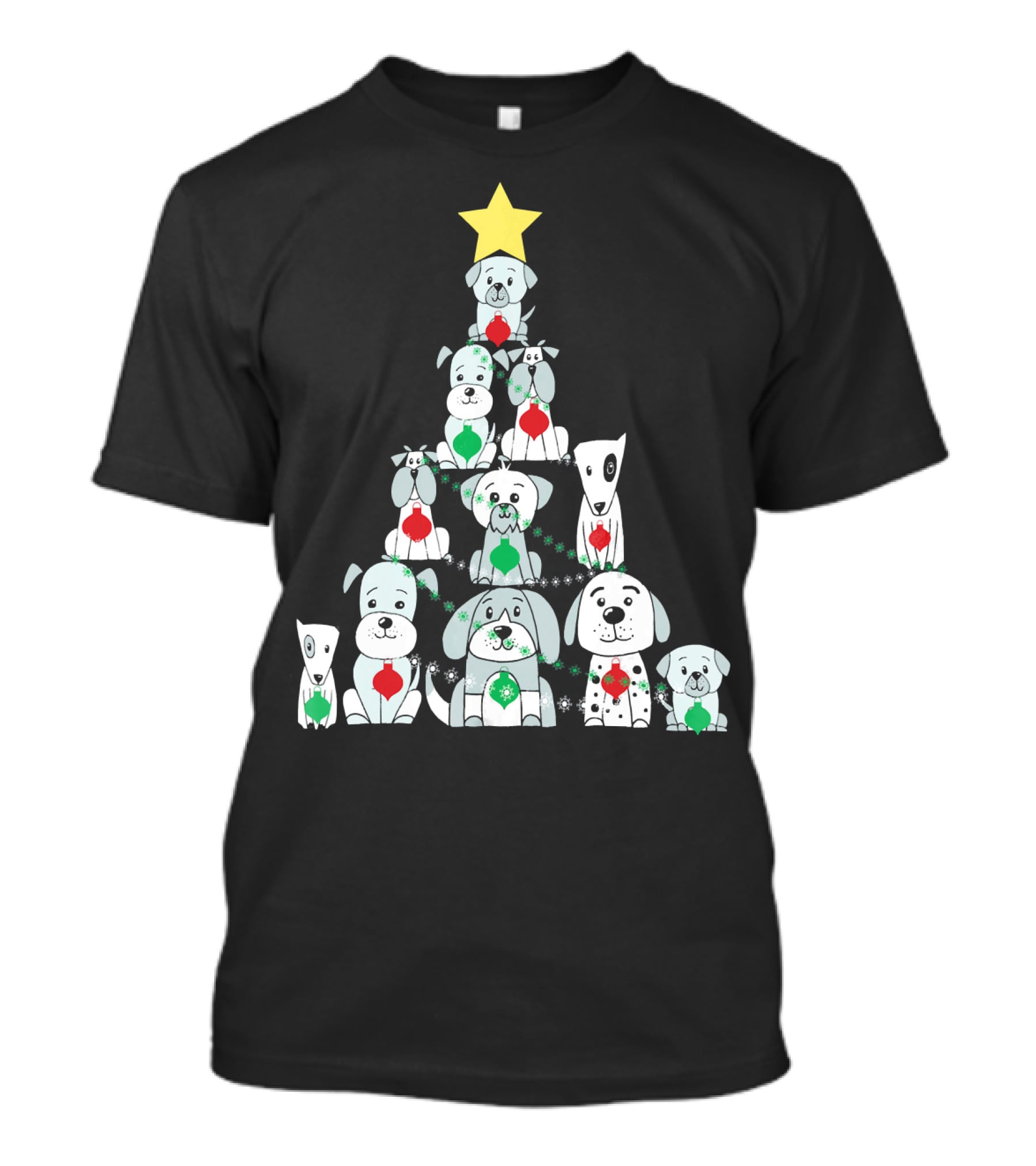 Christmas Dog Tree With Star T-Shirt
