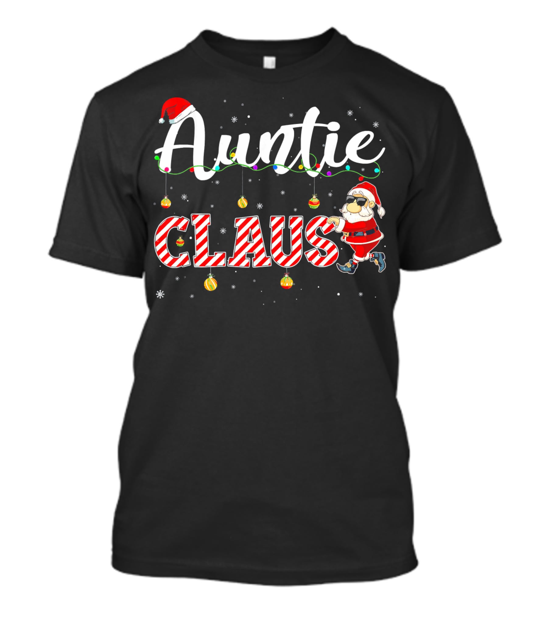 Auntie Claus Cute Christmas Santa Hat Mat T-Shirt
