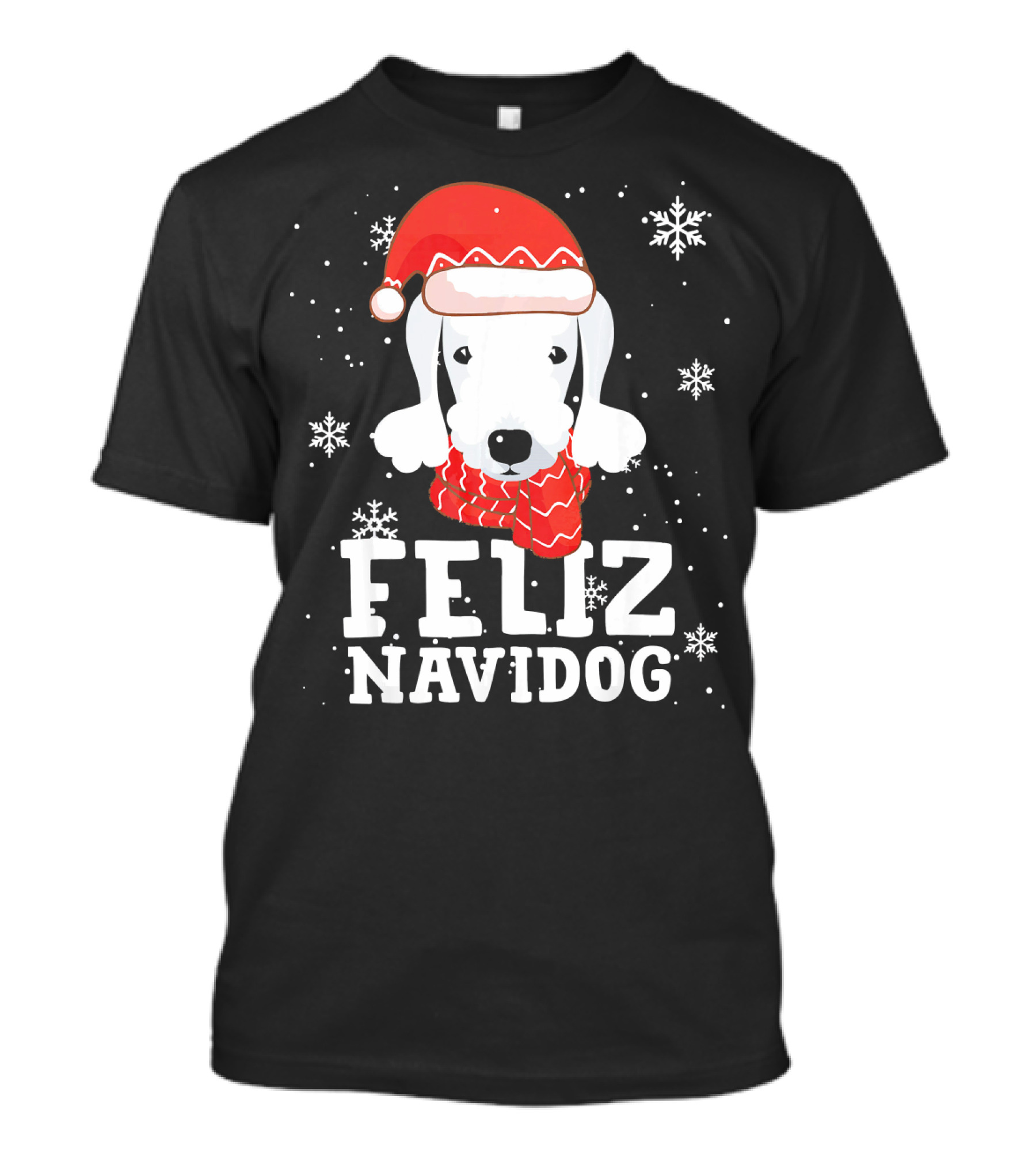Feliz Navidog Bedlington Terrier Christmas Holiday Fun T-Shirt