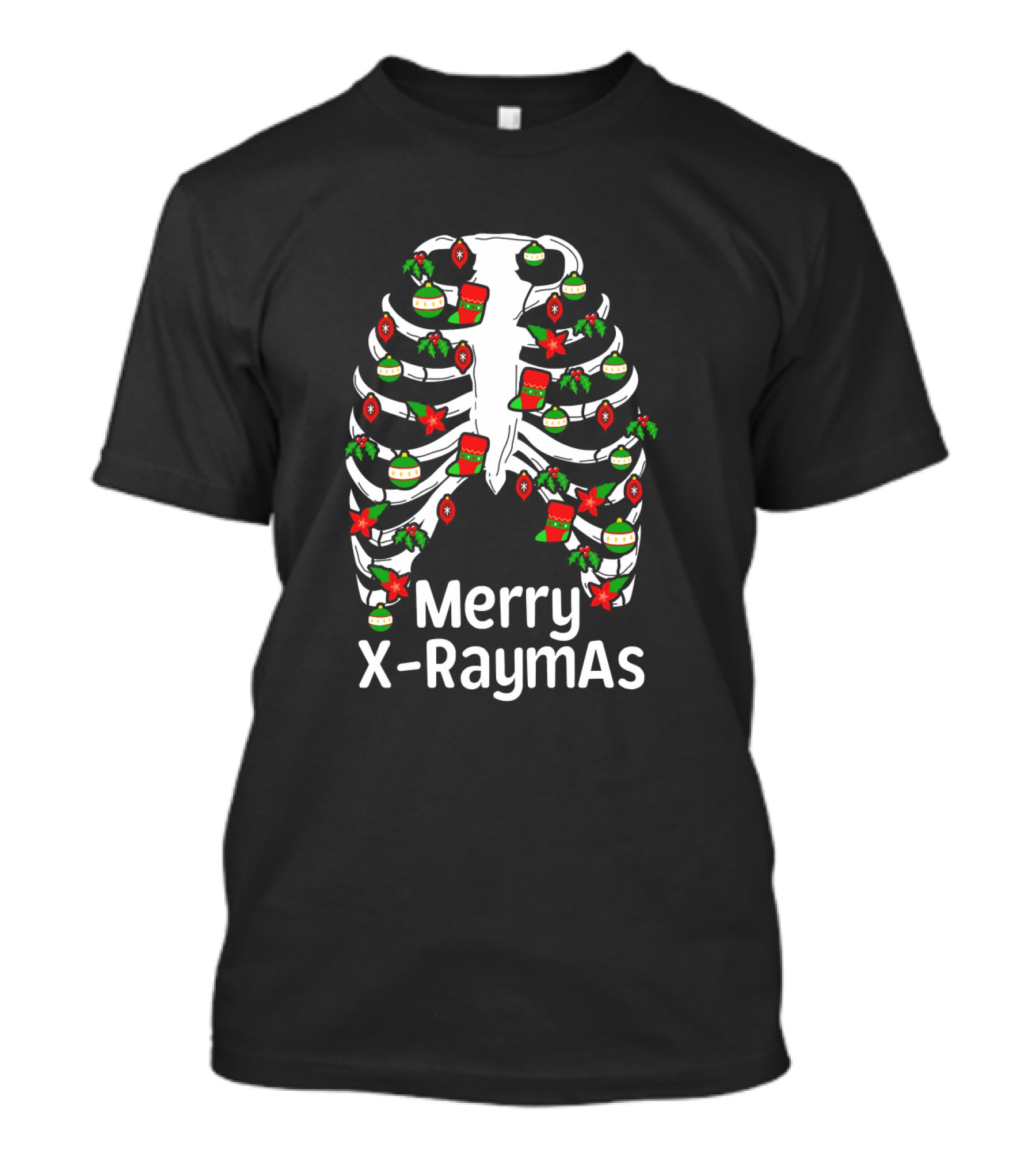 Merry X RaymAs Radiologist Christmas Skeleton Humor T-Shirt