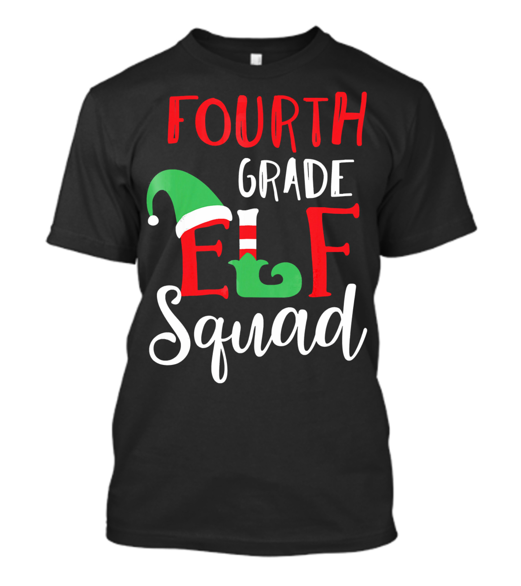 Fourth Grade Elf Squad Christmas Teacher T-Shirt