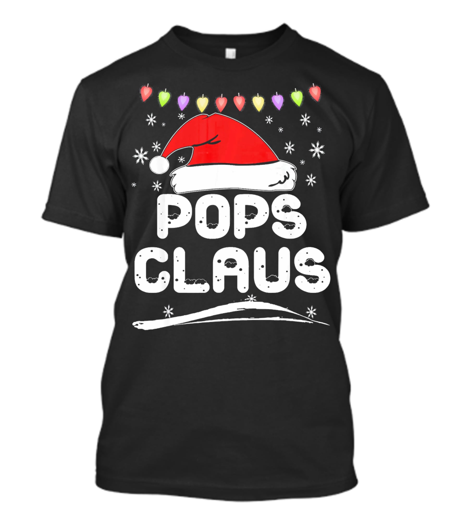 Pops Claus Santa Hat Christmas Family Holiday T-Shirt