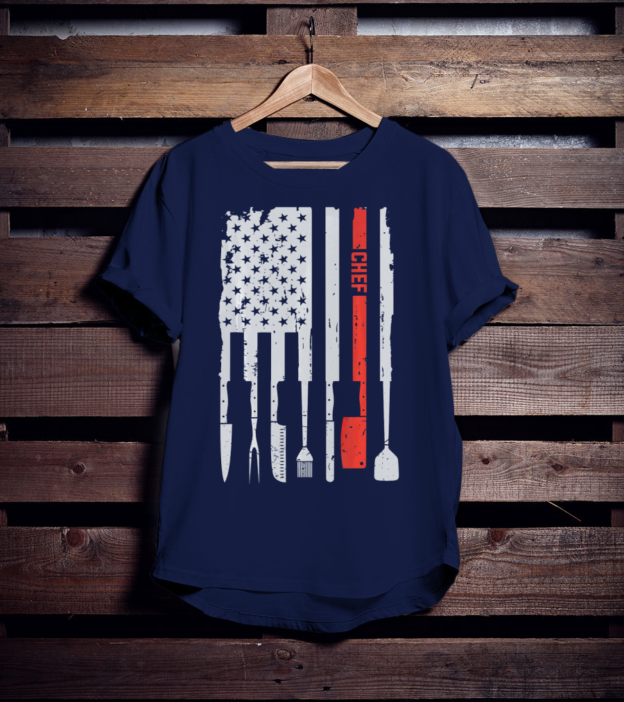 American Flag Baking Tools Chef Humorous Pastry T-Shirt