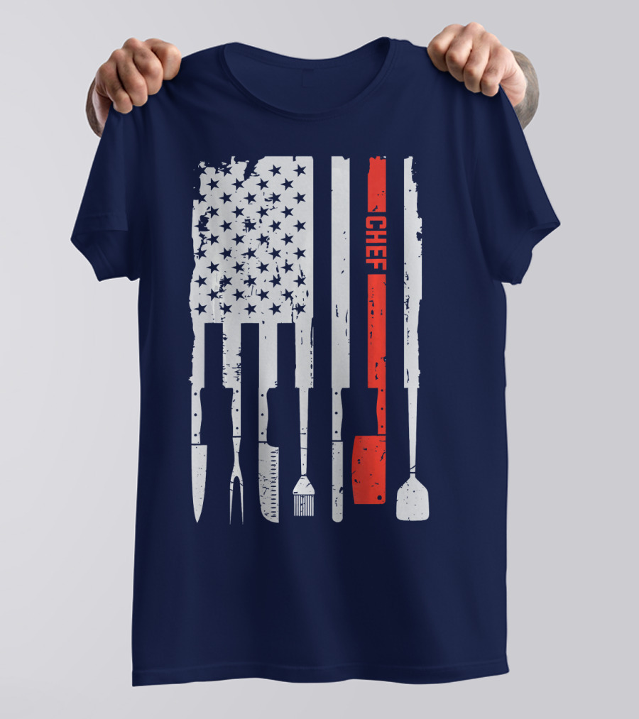 American Flag Baking Tools Chef Humorous Pastry T-Shirt