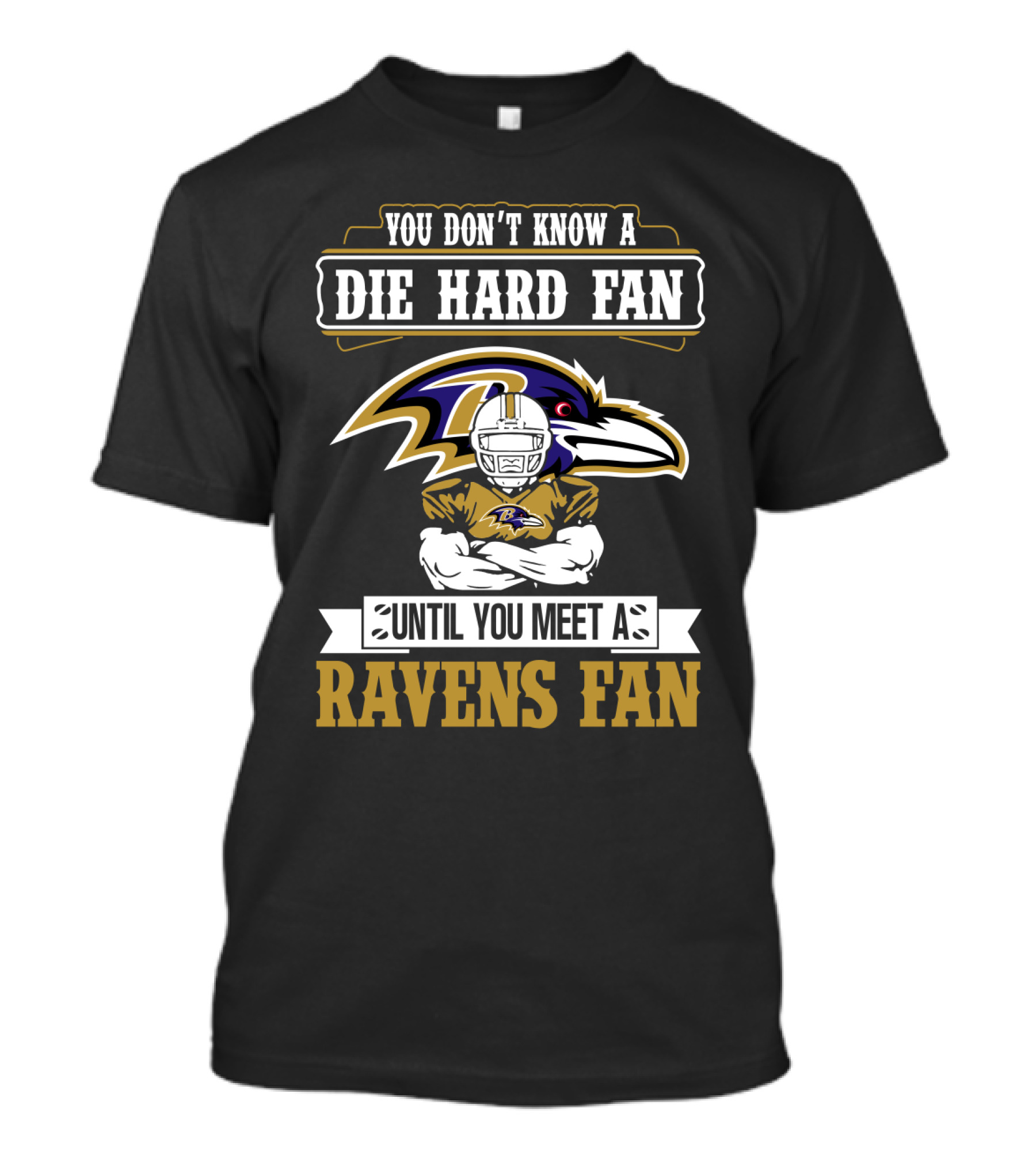 You Don't Know A Die Hard Fan Until You Meet A Ravens Fan Baltimore Ravens T-Shirt