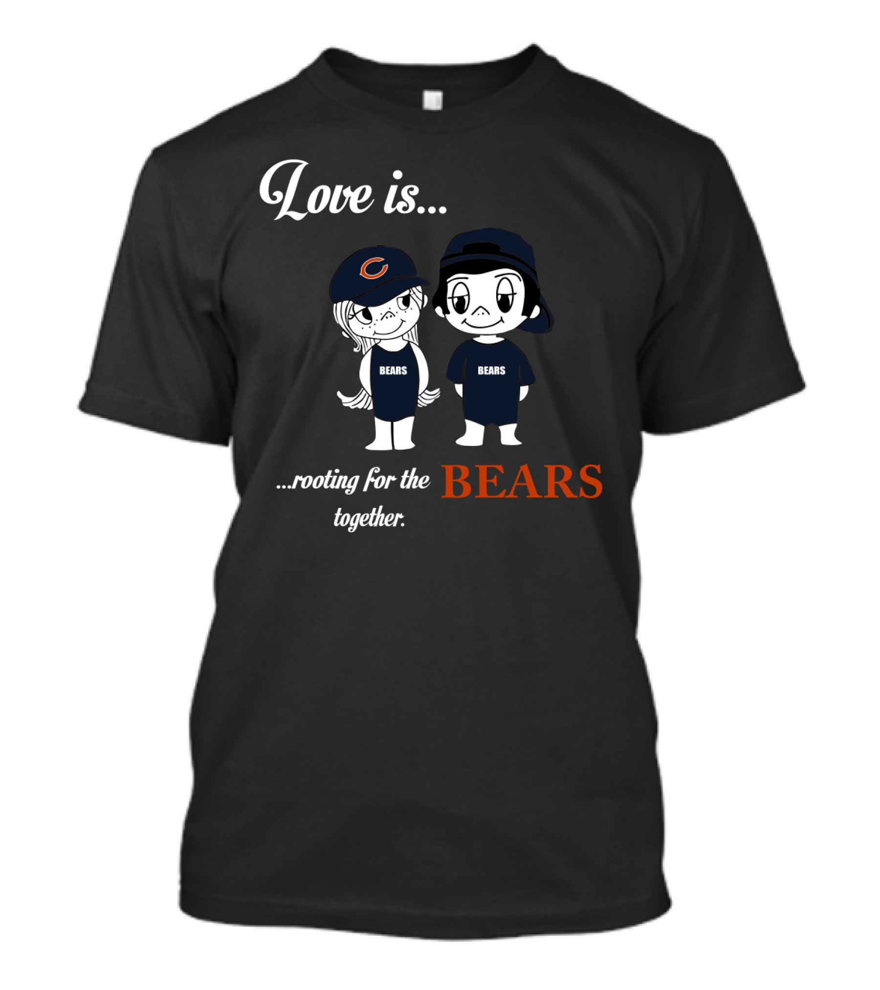 Love Is Rooting For The Chicago Bears Together T-Shirt