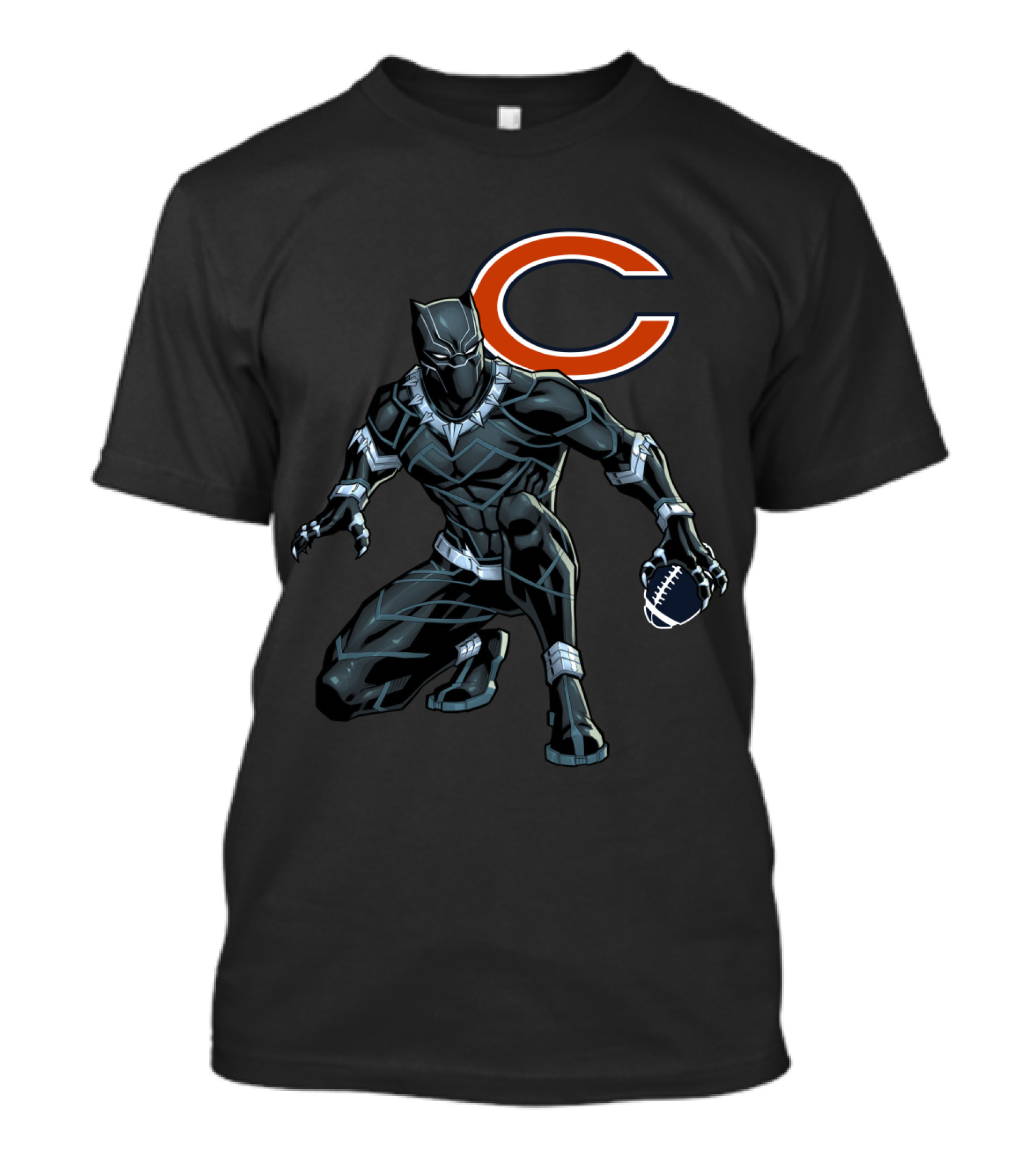 Chicago Bears Black Panther Football Crossover T-Shirt