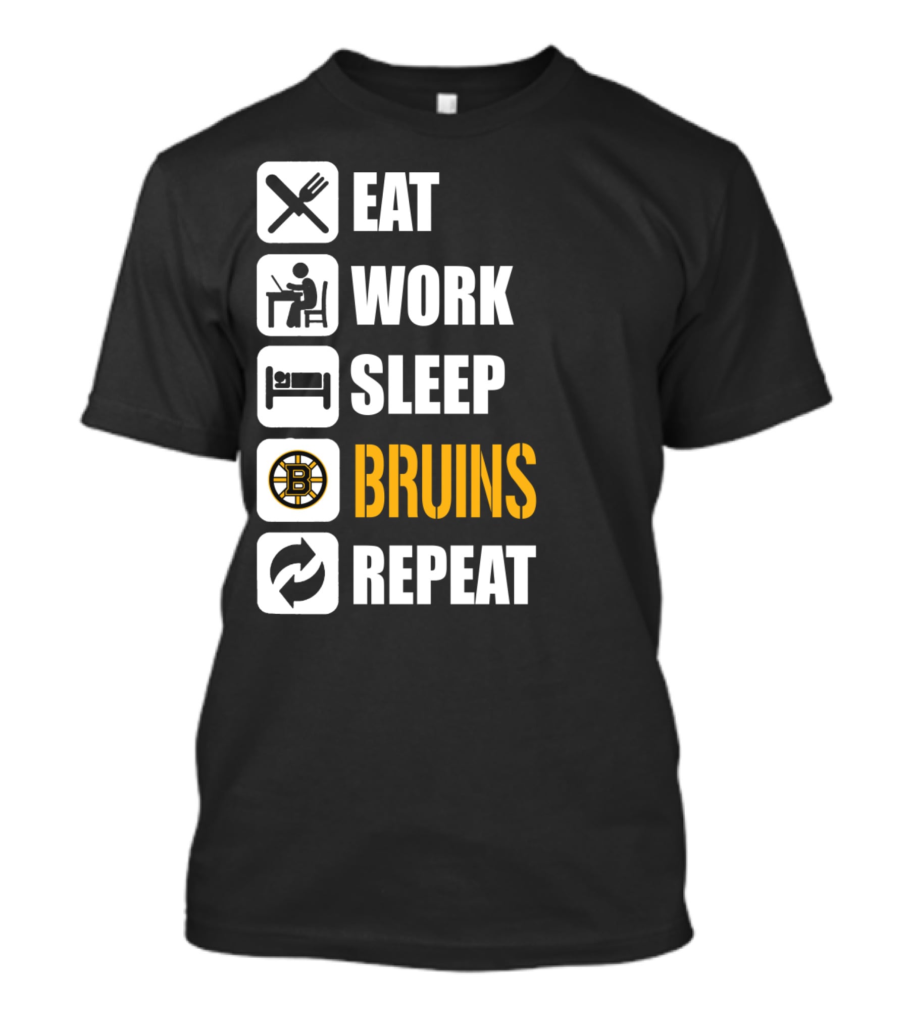 Eat Work Sleep Bruins Repeat T-Shirt